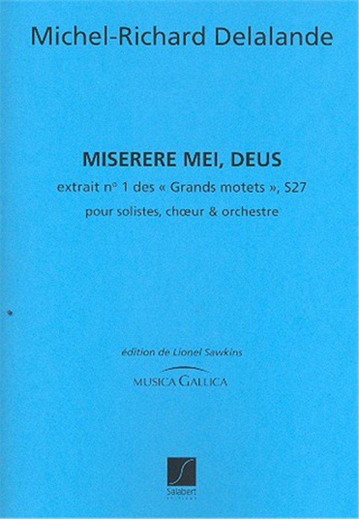 Miserere Mei Deus S27 Grds Motets V.1 Soli